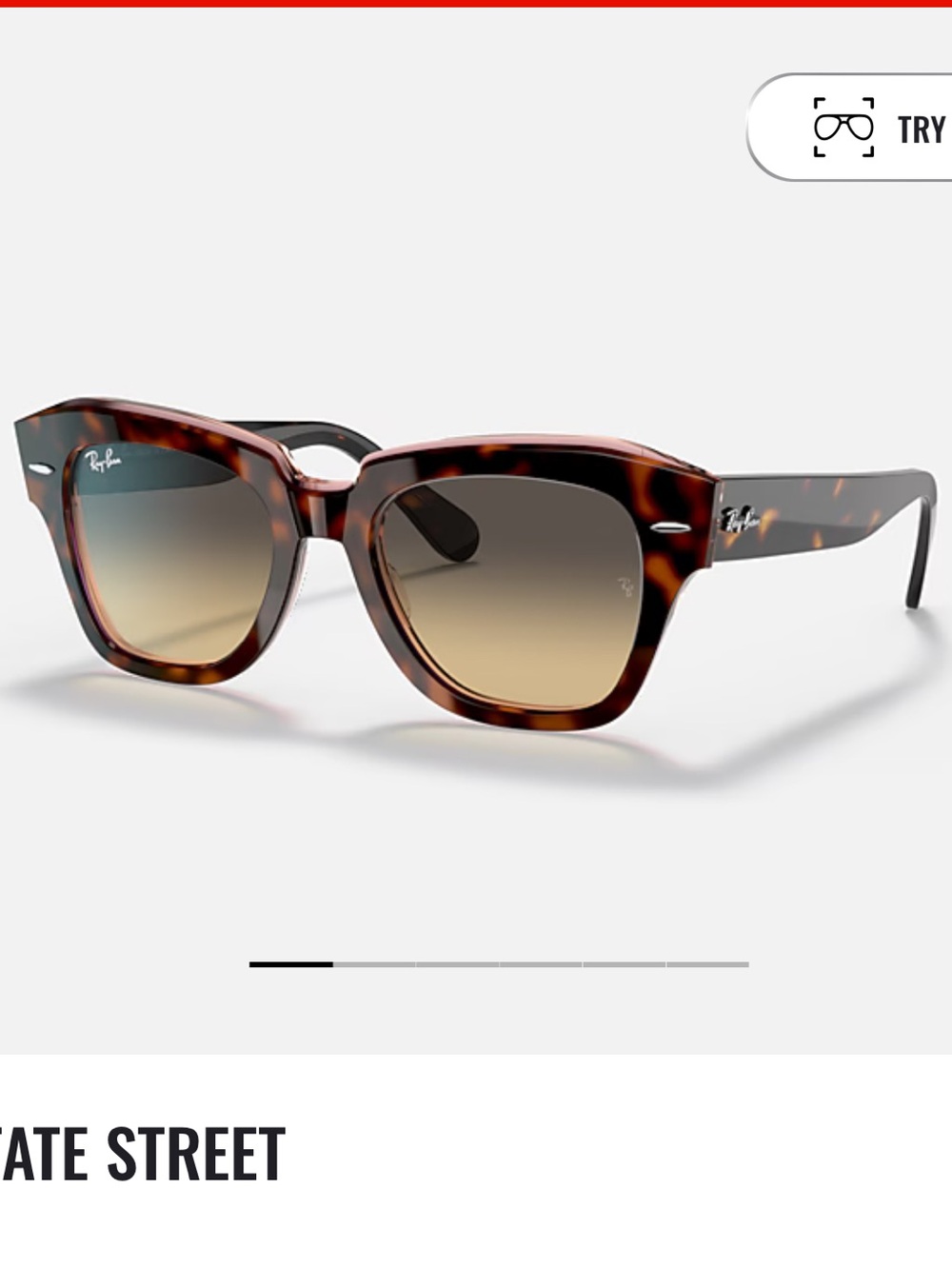 Ray-Ban State Street Sunglasses RB 2186 49-20 145 Wayfarer Gradient Lenses $218